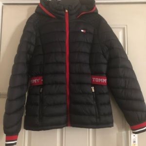 Ladies jacket with hood black size medium